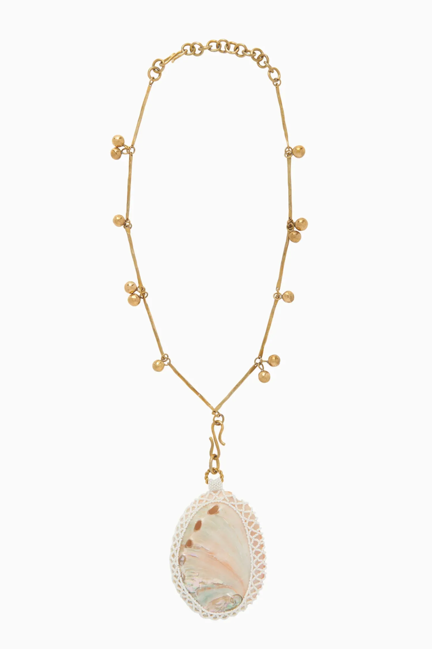 Ulla Johnson Beaded Macrame Shell Halskjede