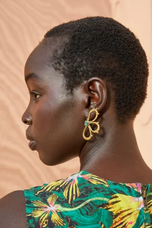 Ulla Johnson Hammer Chain Flower Stud