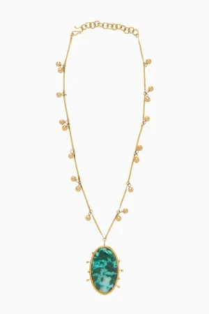 Ulla Johnson Hammered Chain Organic Stone Pendant