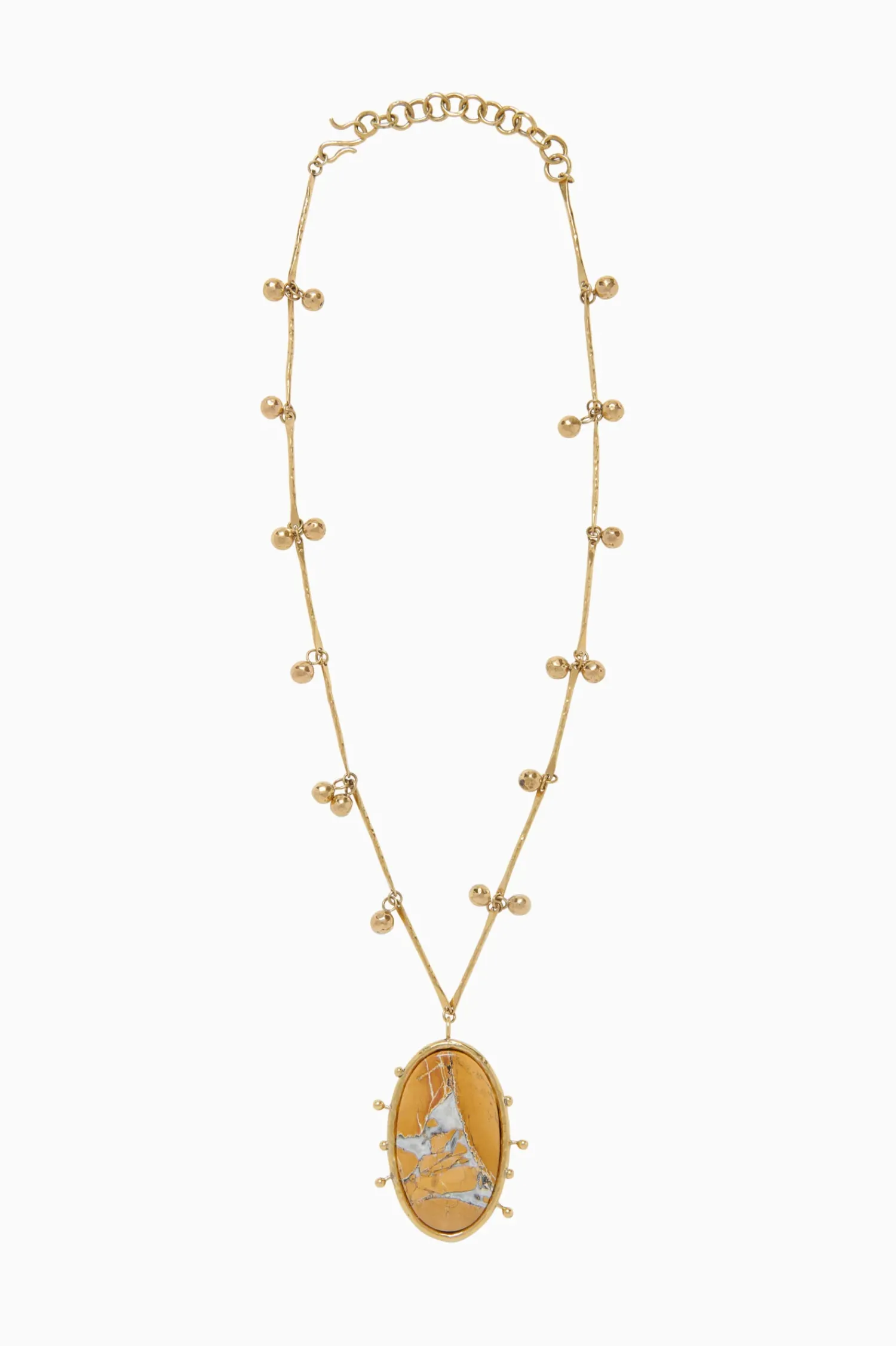 Ulla Johnson Hammered Chain Organic Stone Pendant